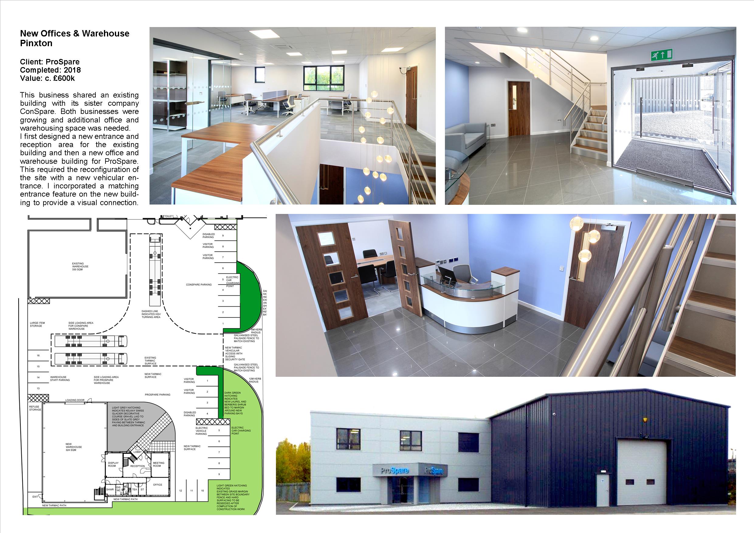 ProSpare head office building in Pinxton Alfreton designed by Darren Mayner